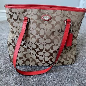 Orange Brown Tan Coach Purse